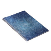 青い背景、デニムジーンズのテクスチャ背景。D ノートブック (右側)