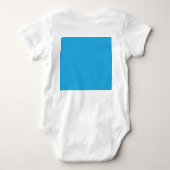 青い背景 ベビーボディスーツ (裏面)