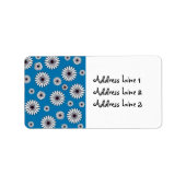 青い背景（白い花） ラベル (正面)