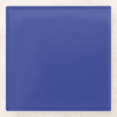 青い背飛んでいる景を持つ空の飛行機 ガラスコースター (正面)