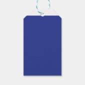 青い背飛んでいる景を持つ空の飛行機 ギフトタグ (正面)