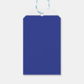 青い背飛んでいる景を持つ空の飛行機 ギフトタグ (裏面)