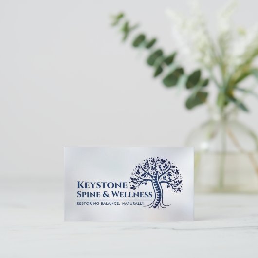 青い背骨ツリー 名刺 (スタンド正面)