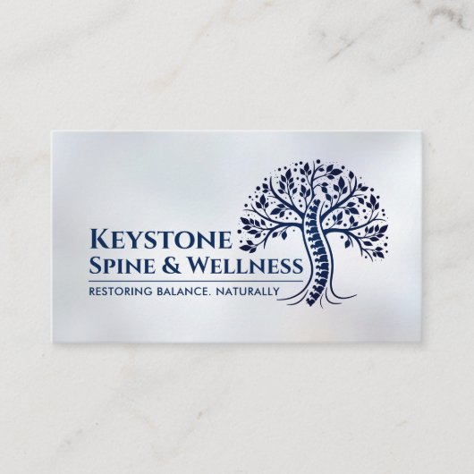 青い背骨ツリー 名刺 (正面)