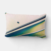 青い腰枕にボート抽象芸術 ランバークッション (裏面)