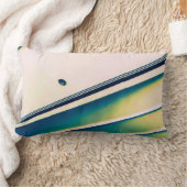 青い腰枕にボート抽象芸術 ランバークッション (ブランケット)