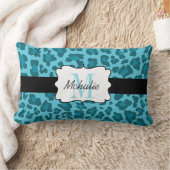 青い腰神経の枕のカスタムなヒョウのプリントの陰 ランバークッション (ブランケット)