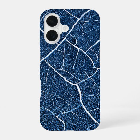 青い自然抽象芸術パターン iPhone 16ケース (裏面)