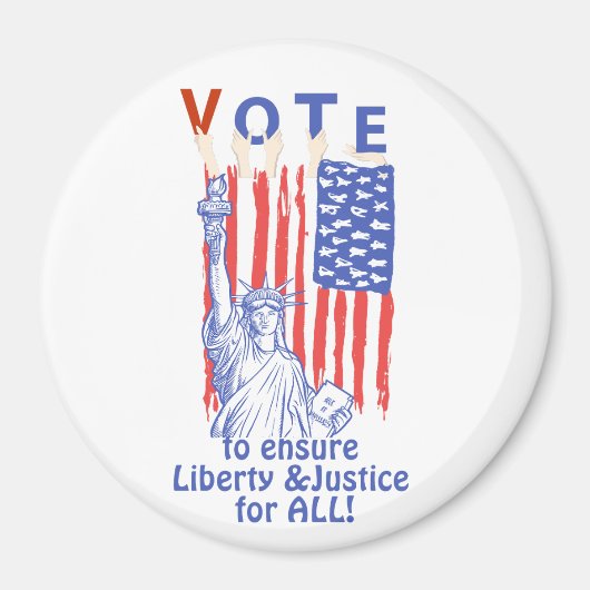 青い自由と正義に投票しよう マグネット (正面)