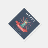 青い自由の女神 4th of July おめでとう スタンダードカクテルナプキン (角)