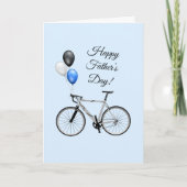 青い自転車と風船 – 父の日のカード カード (正面)
