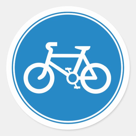 青い自転車のシール ラウンドシール (正面)