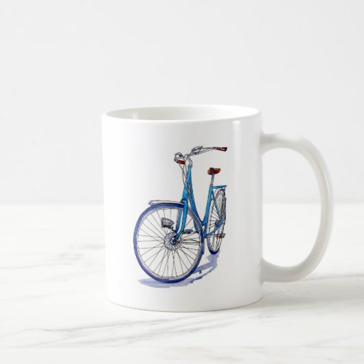 青い自転車のスケッチ コーヒーマグカップ (右)