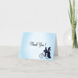 青い自転車の結婚式は空白のな内部感謝していしています サンキューカード