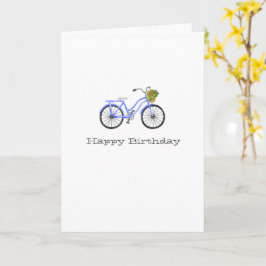青い自転車ハッピーバースデー名花かごおもしろい カード
