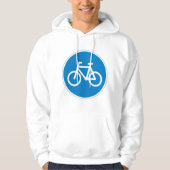 青い自転車レーン標識 自転車道路サイン パーカ (正面)
