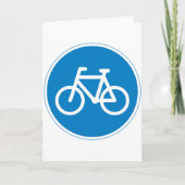 青い自転車レーン標識 自転車道 シンボル カード (正面)