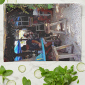 青い自転車 キッチンタオル (折り畳み)