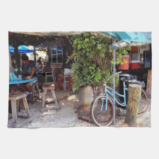 青い自転車 キッチンタオル (横)