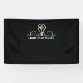 青い自閉症に対する認識を示す 横断幕 (横)