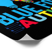 青い自閉症の意識を上げる月1 ポスター (角)