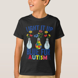 青い自閉症の認知月を明らかにする Tシャツ