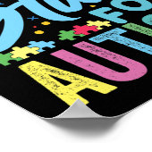 青い自閉症意識を明るくする1 ポスター (角)