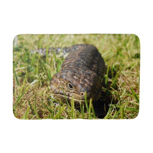青い舌のツンピー・トカゲ バスマット (正面)