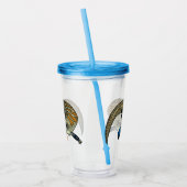 青い舌を使ったスケープの漫画イラストレーション アクリルタンブラー (左)