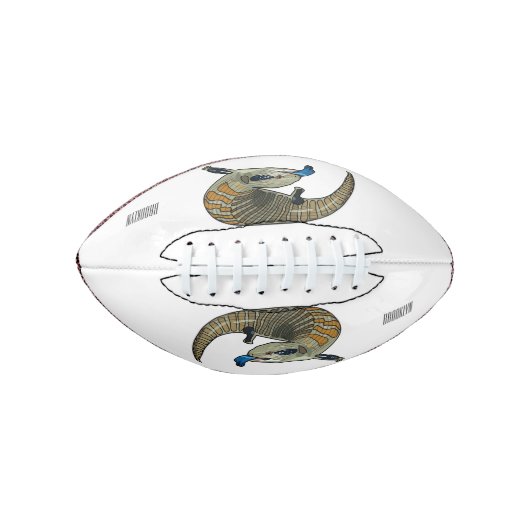 青い舌を使ったスケープの漫画イラストレーション アメリカンフットボール (正面)