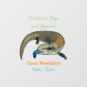 青い舌を使ったスケープの漫画イラストレーション ウィンドウサイン (シート)