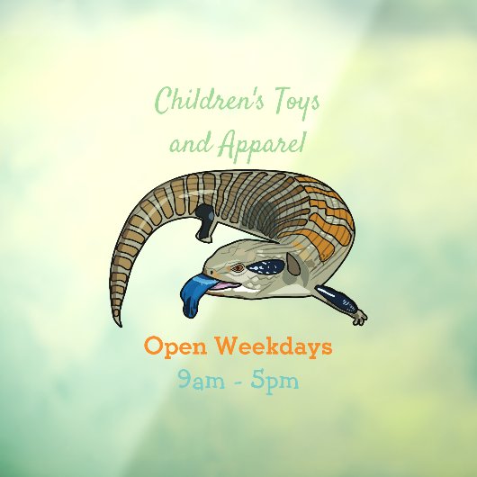 青い舌を使ったスケープの漫画イラストレーション ウィンドウサイン (シート3)