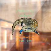 青い舌を使ったスケープの漫画イラストレーション ウィンドウサイン (シート2)