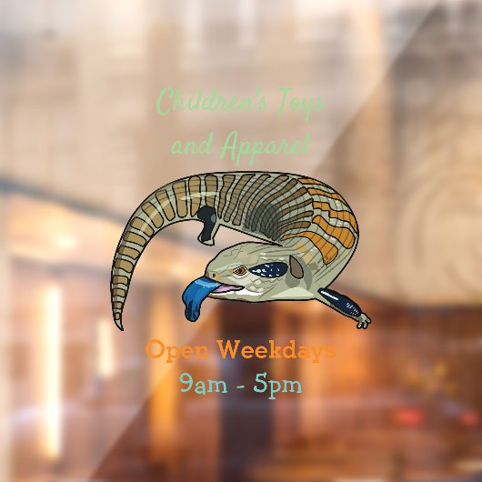 青い舌を使ったスケープの漫画イラストレーション ウィンドウサイン (シート2)