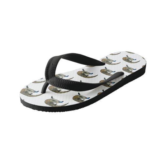 青い舌を使ったスケープの漫画イラストレーション キッズビーチサンダル (アングル)