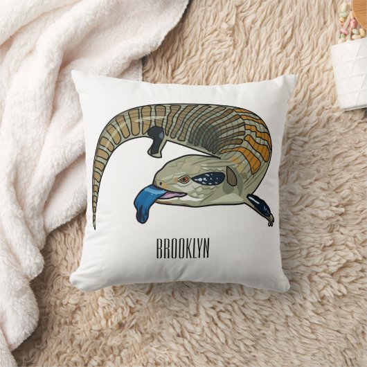 青い舌を使ったスケープの漫画イラストレーション クッション (ブランケット)