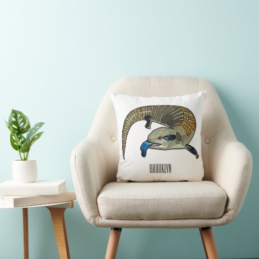 青い舌を使ったスケープの漫画イラストレーション クッション (椅子)