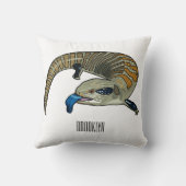 青い舌を使ったスケープの漫画イラストレーション クッション (裏面)