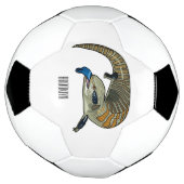 青い舌を使ったスケープの漫画イラストレーション サッカーボール (回転)