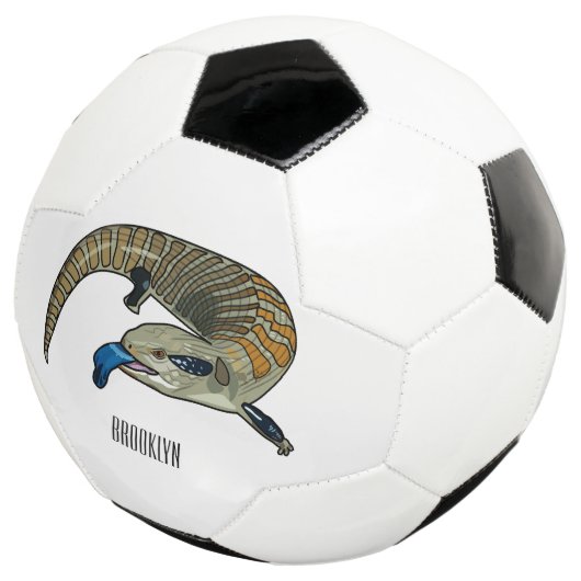 青い舌を使ったスケープの漫画イラストレーション サッカーボール (3/4)