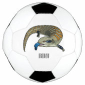 青い舌を使ったスケープの漫画イラストレーション サッカーボール (正面)