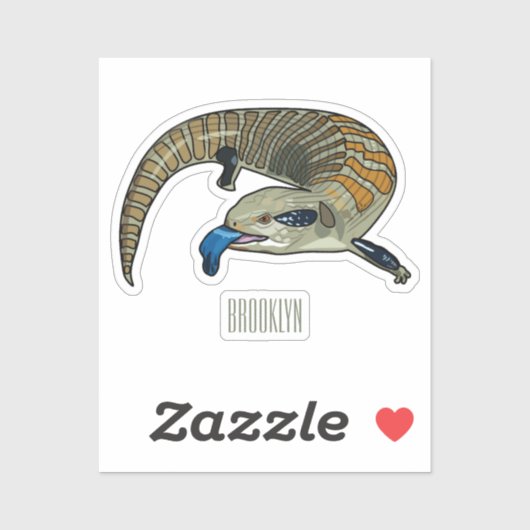 青い舌を使ったスケープの漫画イラストレーション シール (シート)