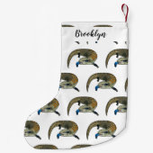 青い舌を使ったスケープの漫画イラストレーション スモールクリスマスストッキング (裏面)