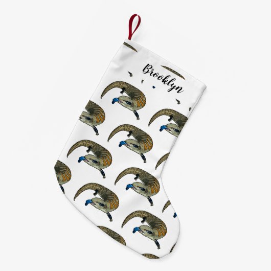 青い舌を使ったスケープの漫画イラストレーション スモールクリスマスストッキング (正面 (吊り時))