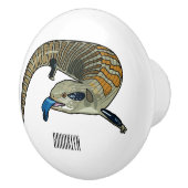 青い舌を使ったスケープの漫画イラストレーション セラミックノブ (右)