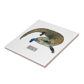 青い舌を使ったスケープの漫画イラストレーション タイル (側面)