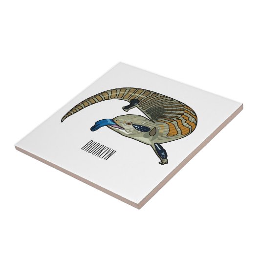 青い舌を使ったスケープの漫画イラストレーション タイル (側面)