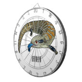 青い舌を使ったスケープの漫画イラストレーション ダーツボード (正面右)