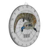 青い舌を使ったスケープの漫画イラストレーション ダーツボード (正面左)