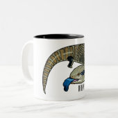 青い舌を使ったスケープの漫画イラストレーション ツートーンマグカップ (正面左)